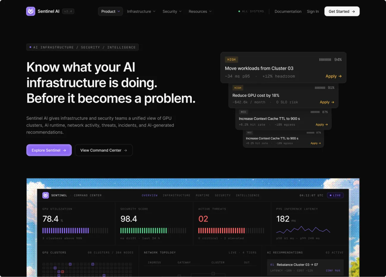 Sentinel AI — Landing — Landing page