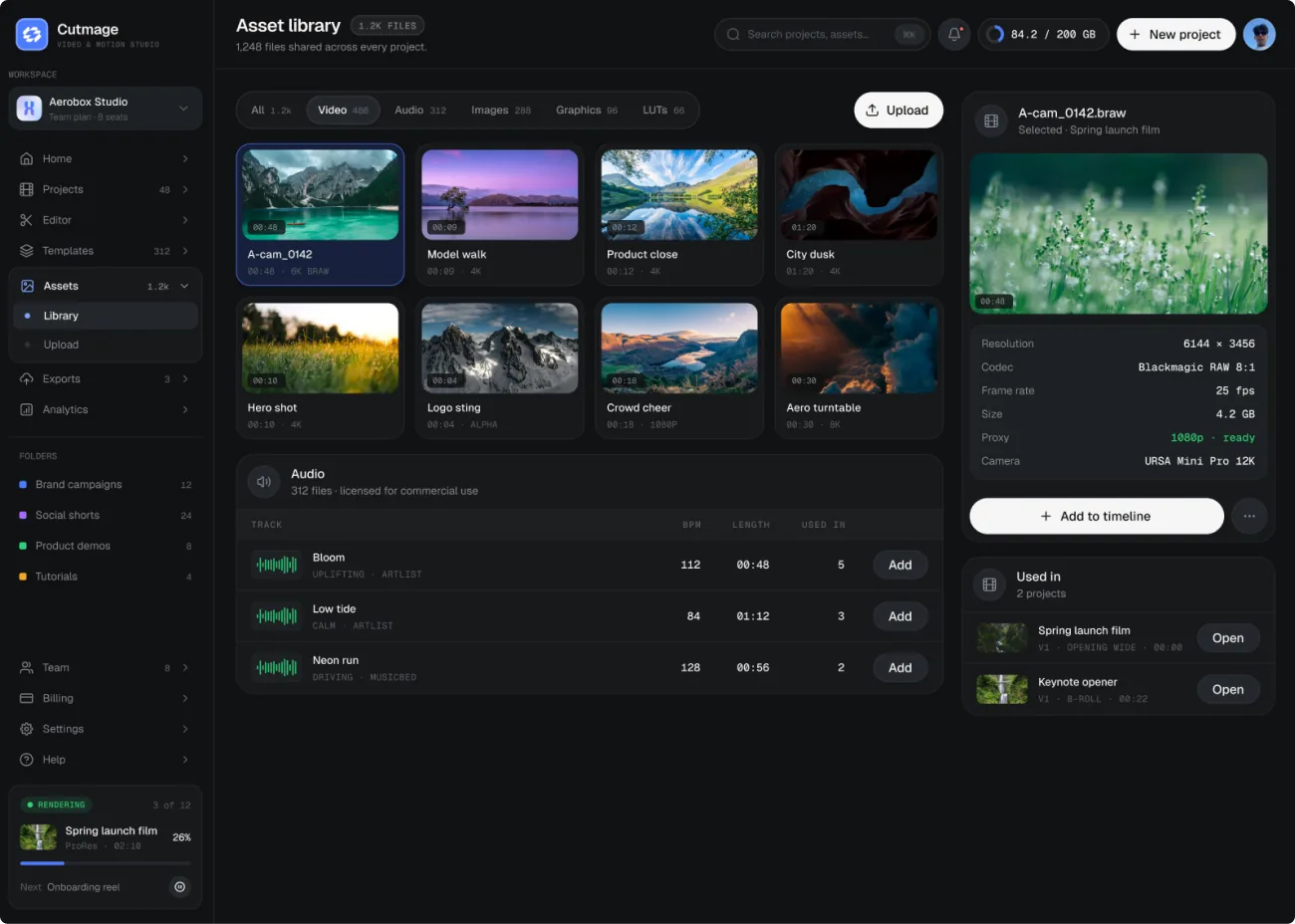 Cutmage — Asset library — Dashboard