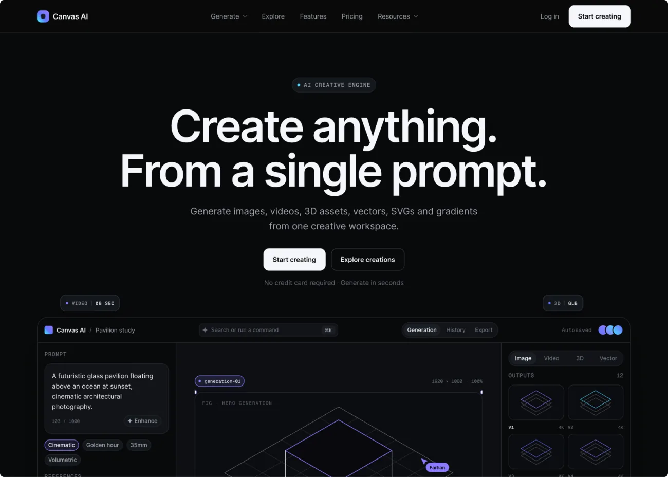 Canvas AI — Landing page